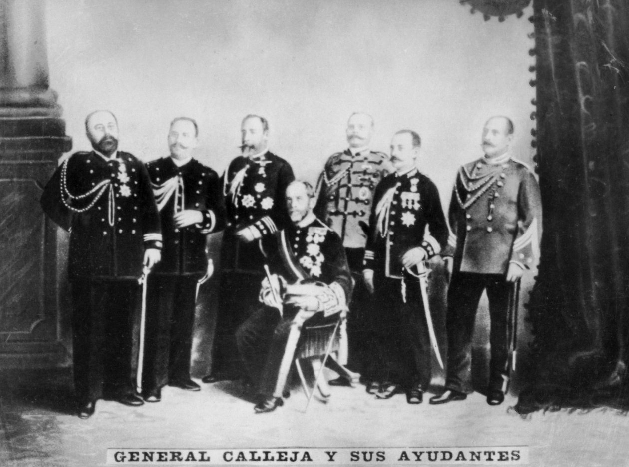 General Calleja und sein Stab, um 1910 von Unbekannt
