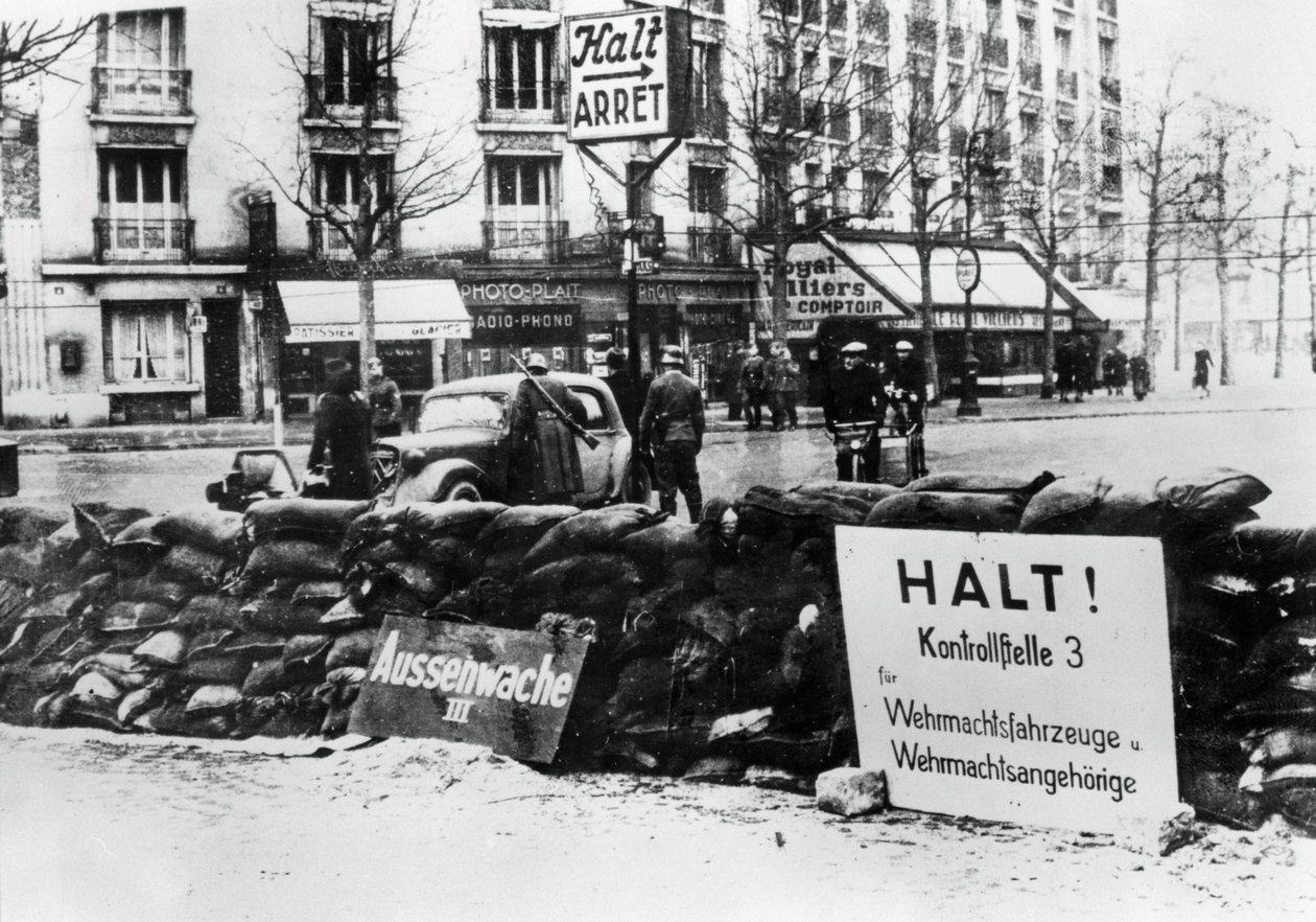 Deutscher Kontrollpunkt, besetztes Paris, 1940-1944 von Unbekannt