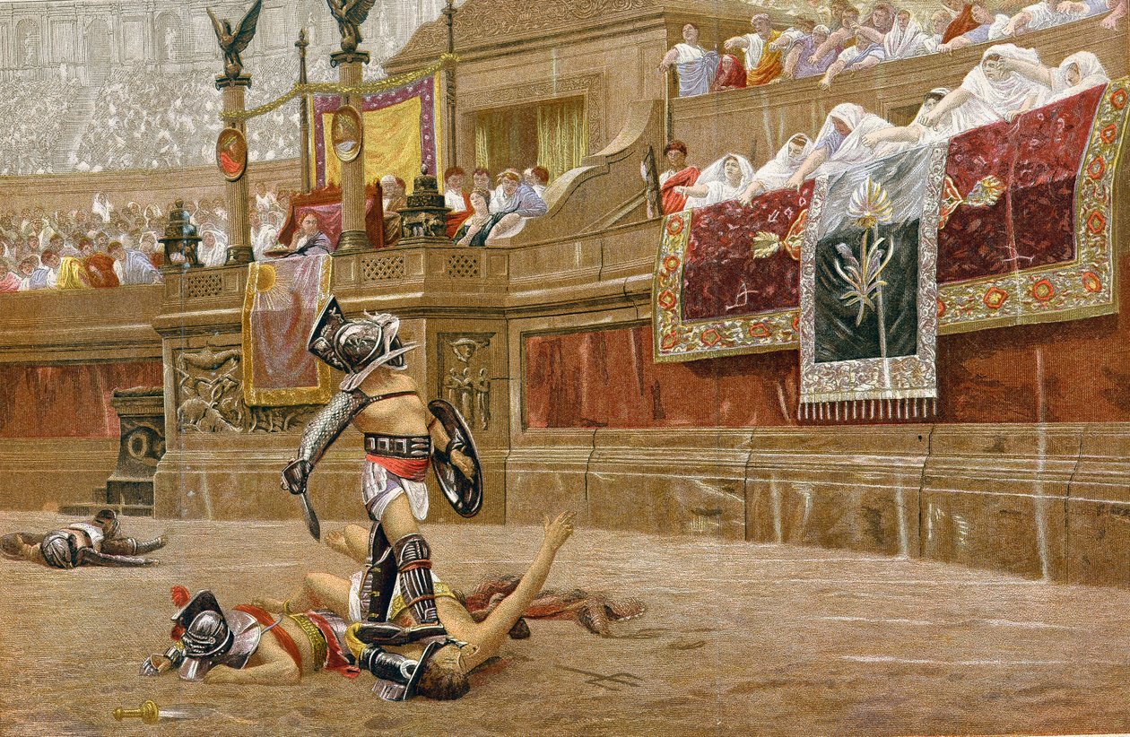 Gladiatoren in der römischen Arena von Unbekannt