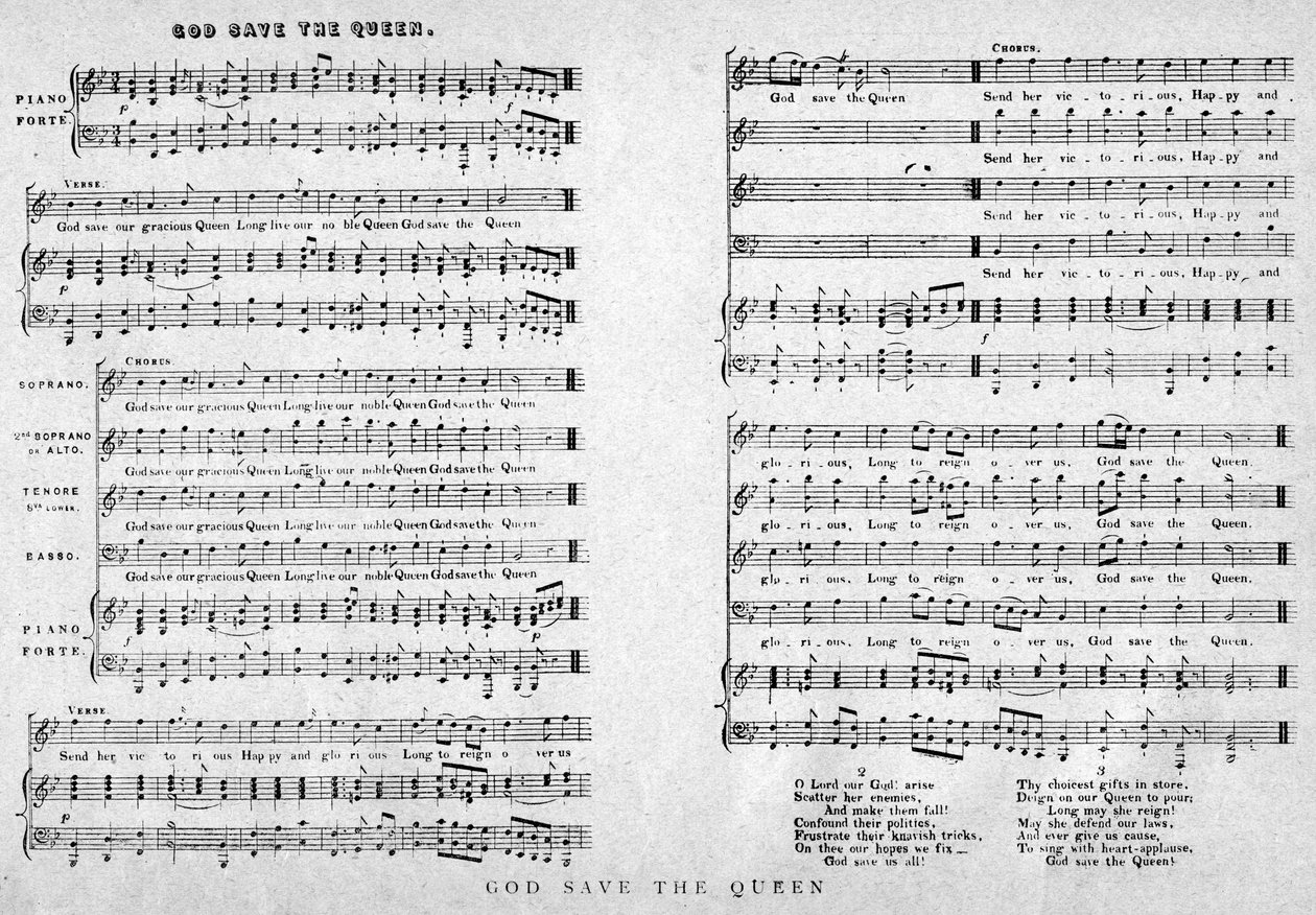 God Save the Queen, Notenblatt, 1900 von Unbekannt
