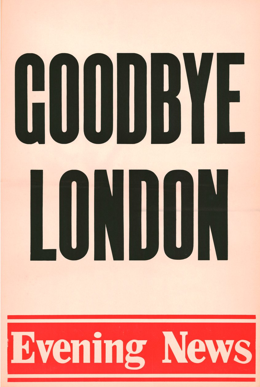 Goodbye London, Evening News Poster, 1980 von Unbekannt