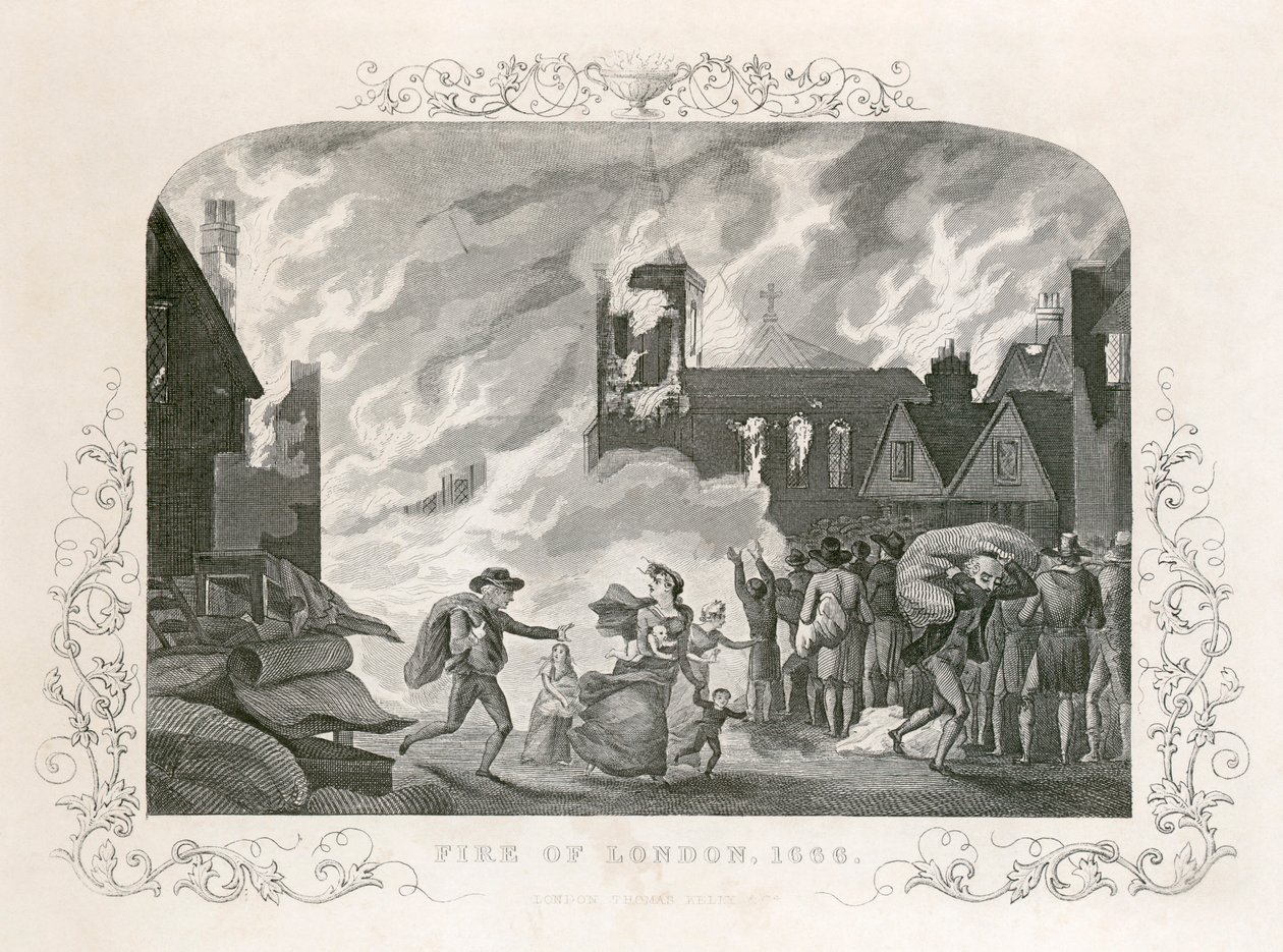 Großer Brand von London, 1666, 19. Jahrhundert von Unbekannt