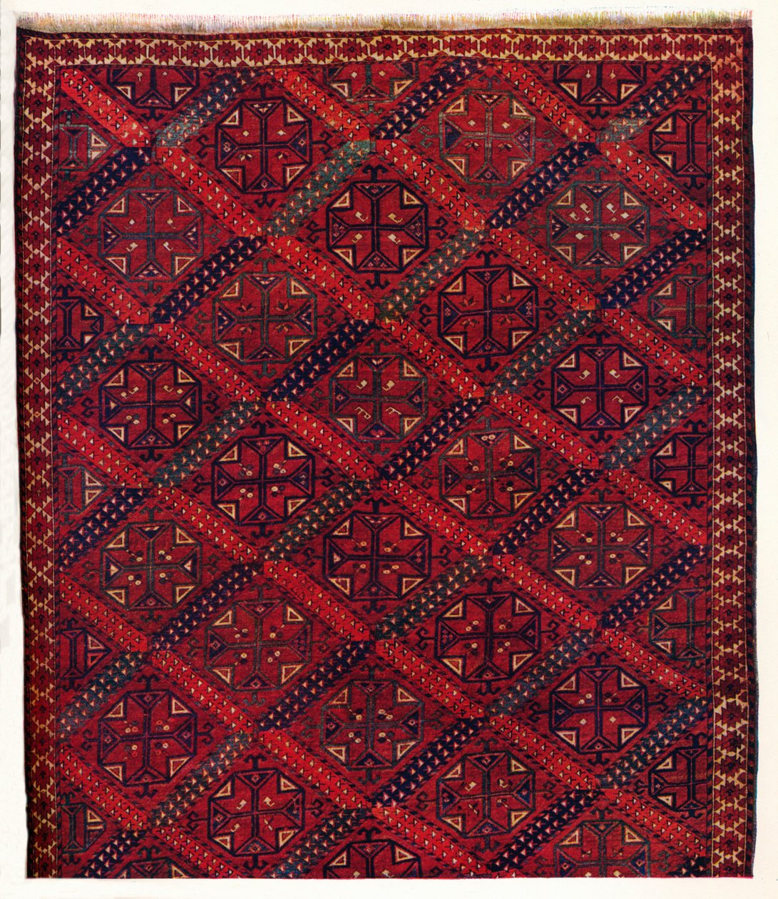 Hälfte eines Ersari-Turkmenen-Teppichs, ca. 1700 von Unbekannt