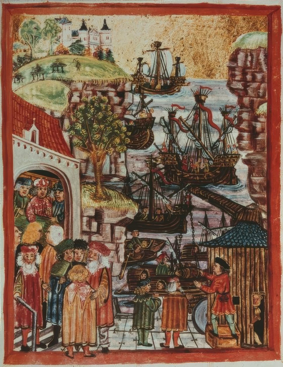 Hansische Schiffe 1497 von Unbekannt