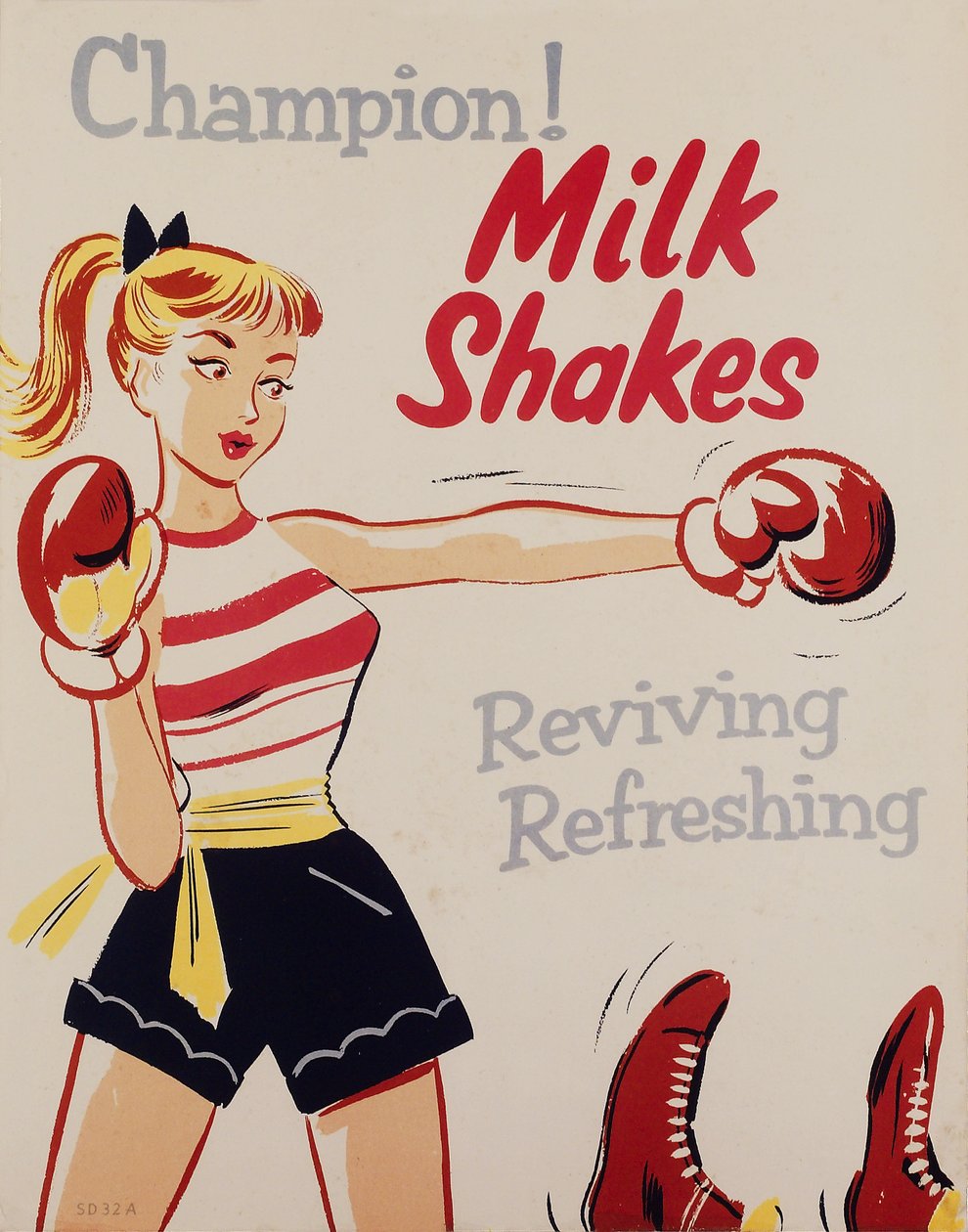 Gesundheitserziehung - Champion! Milchshakes (Plakat, ca. 1955-1960) von Unbekannt