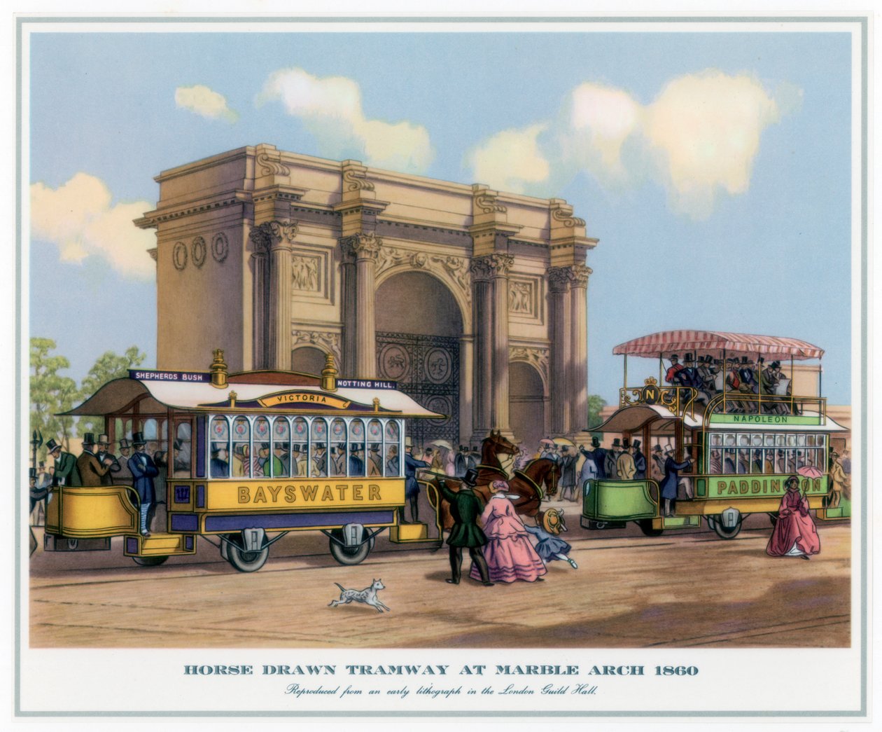Pferdebahn am Marble Arch, 1860 von Unbekannt