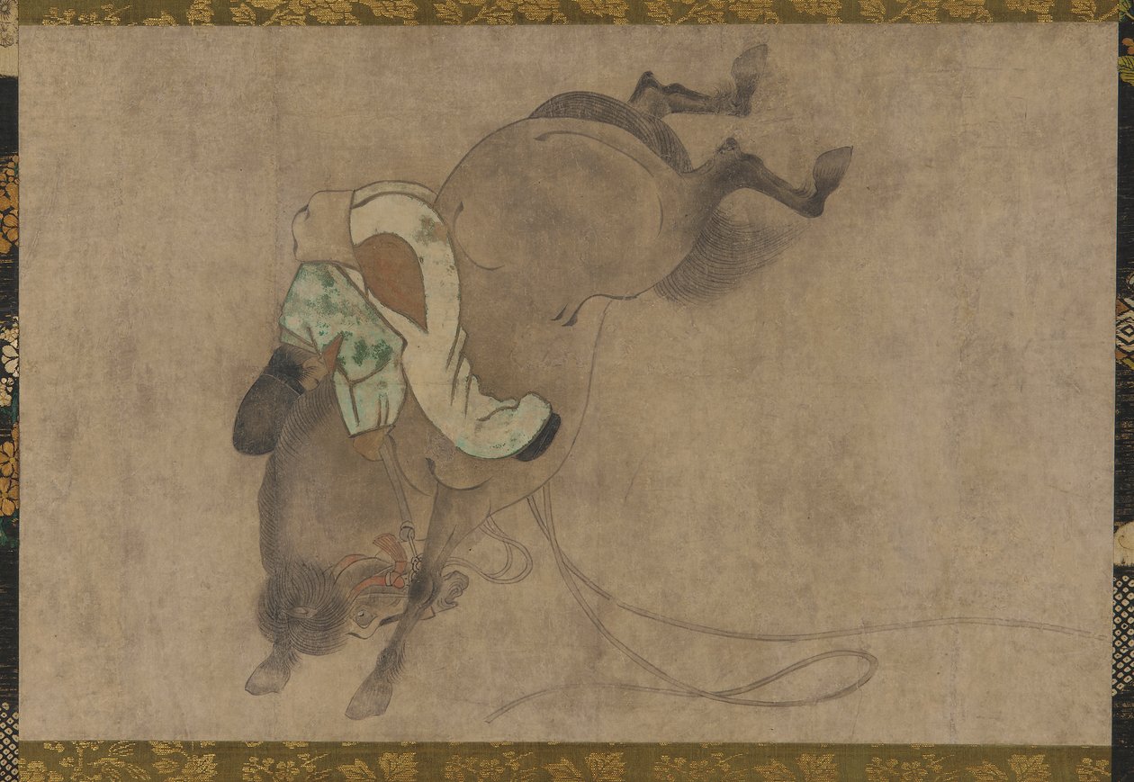 Pferd und Reiter, Momoyama-Periode, 1568-1615 von Unbekannt