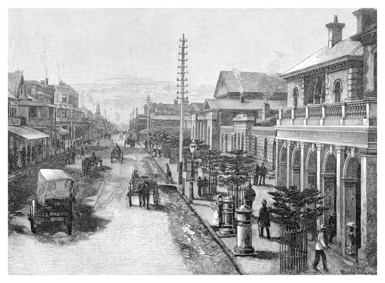 Hunter Street, Newcastle, New South Wales, Australien, 1886 von Unbekannt