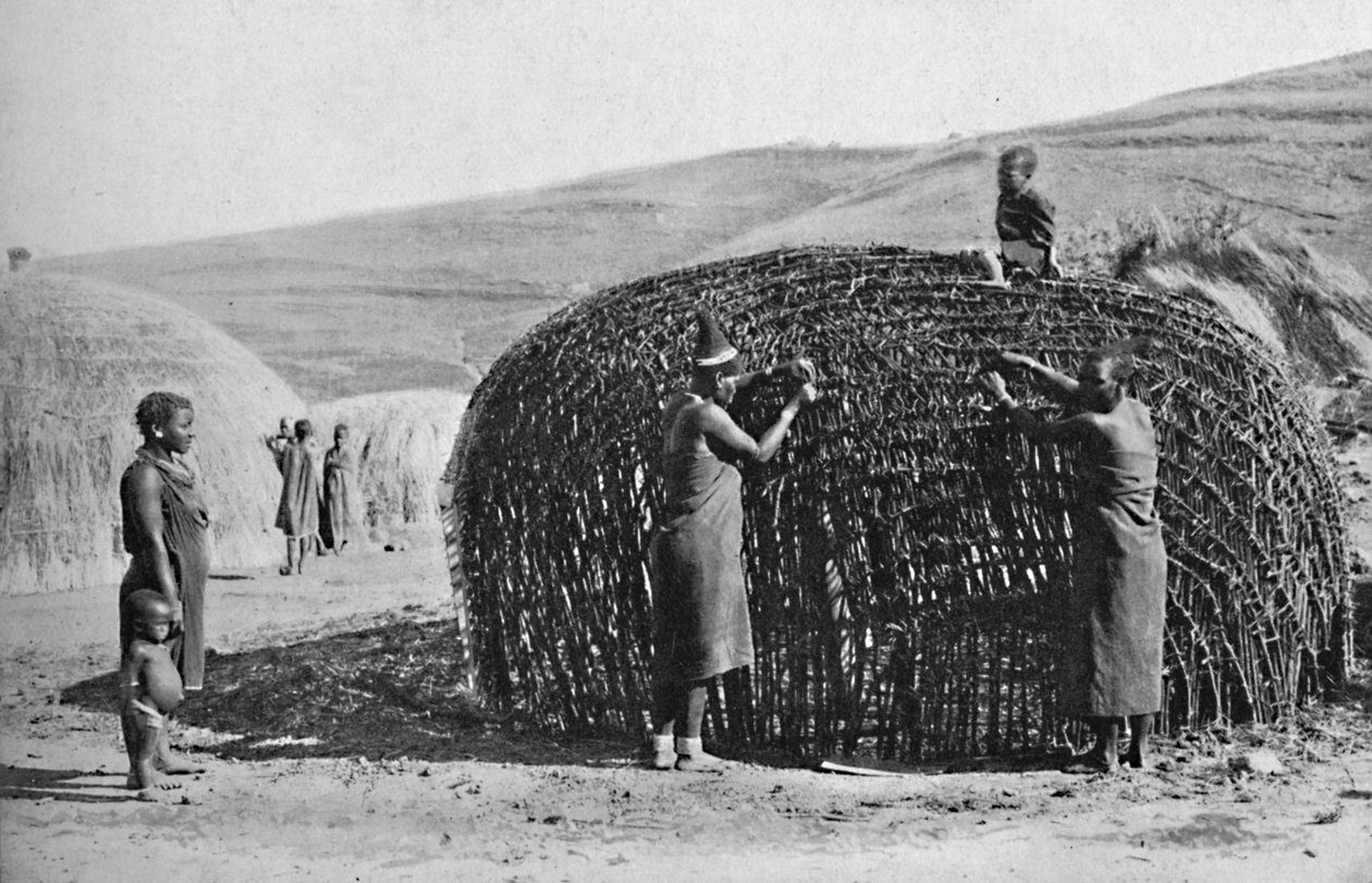 Hüttenbau in Zululand von Unbekannt