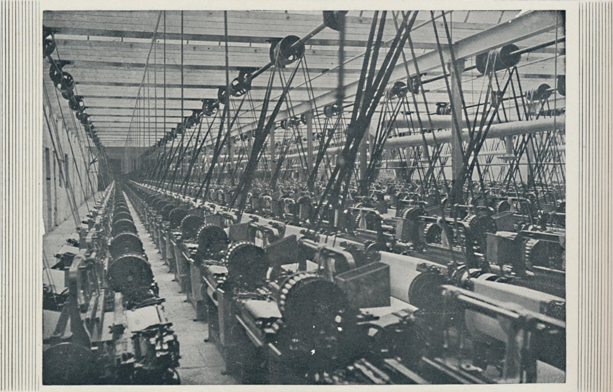Innenansicht einer Baumwollspinnerei, 1910 von Unbekannt