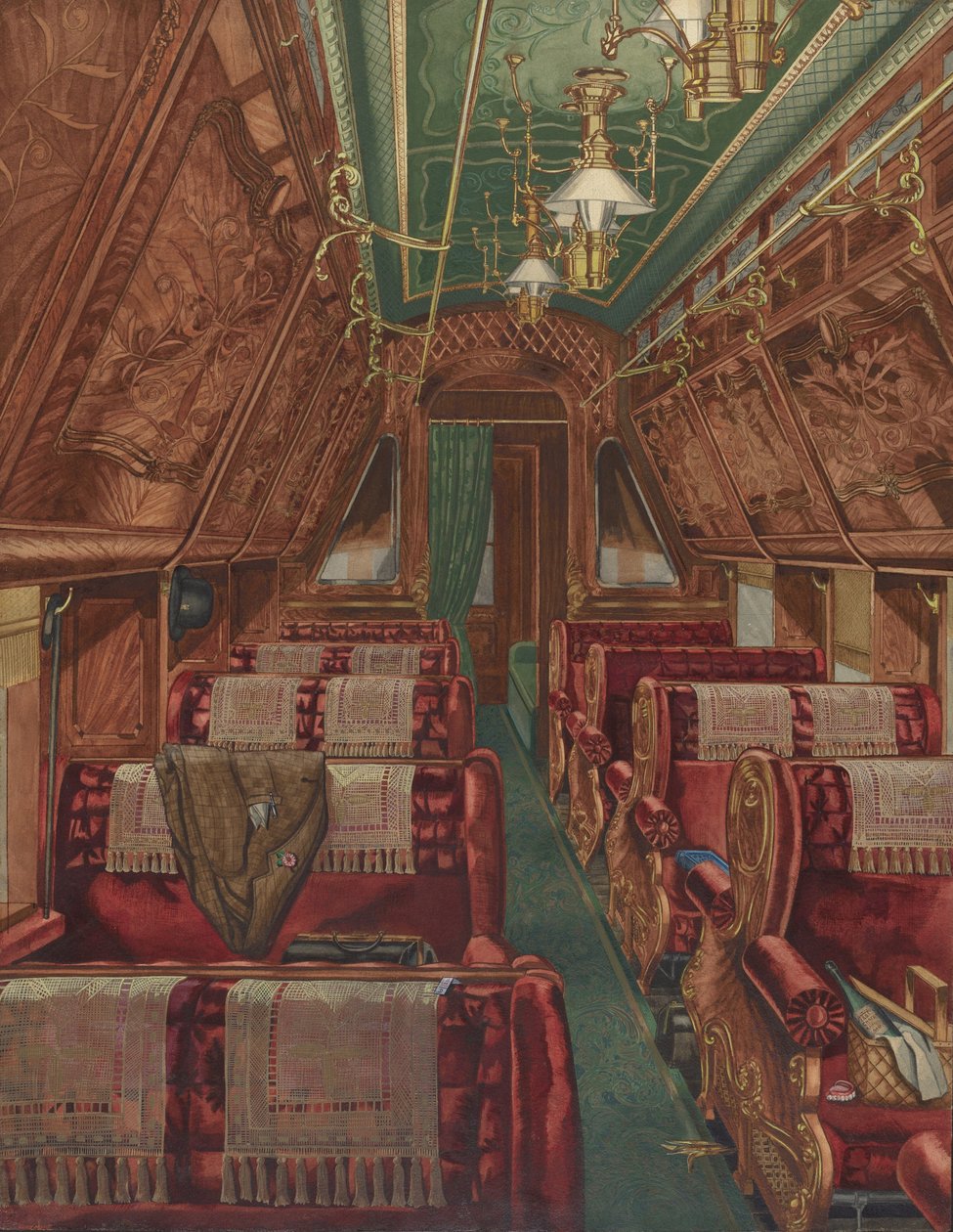 Innenraum eines Pullman-Wagens von Unbekannt