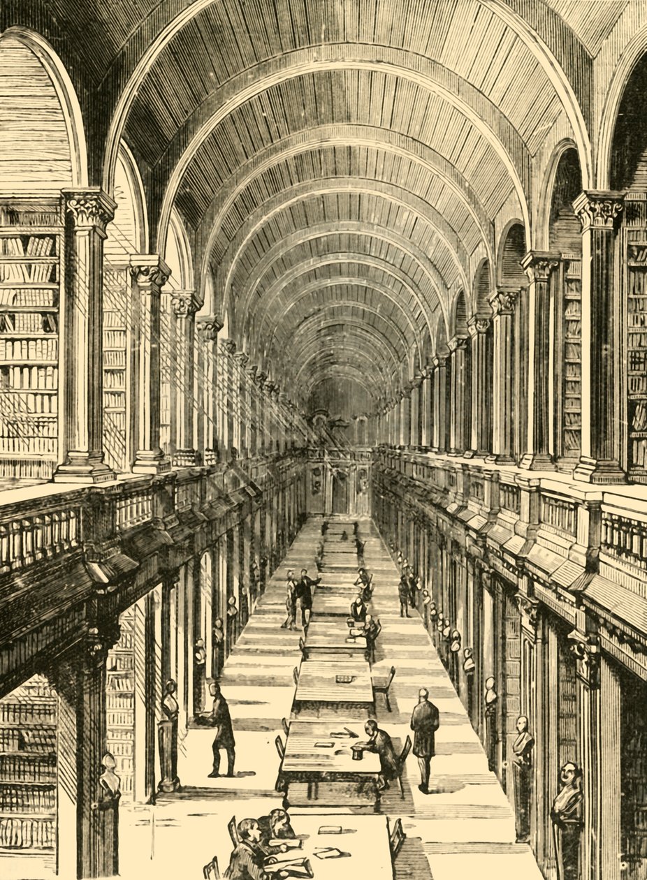 Innenansicht der Bibliothek, Trinity College von Unbekannt