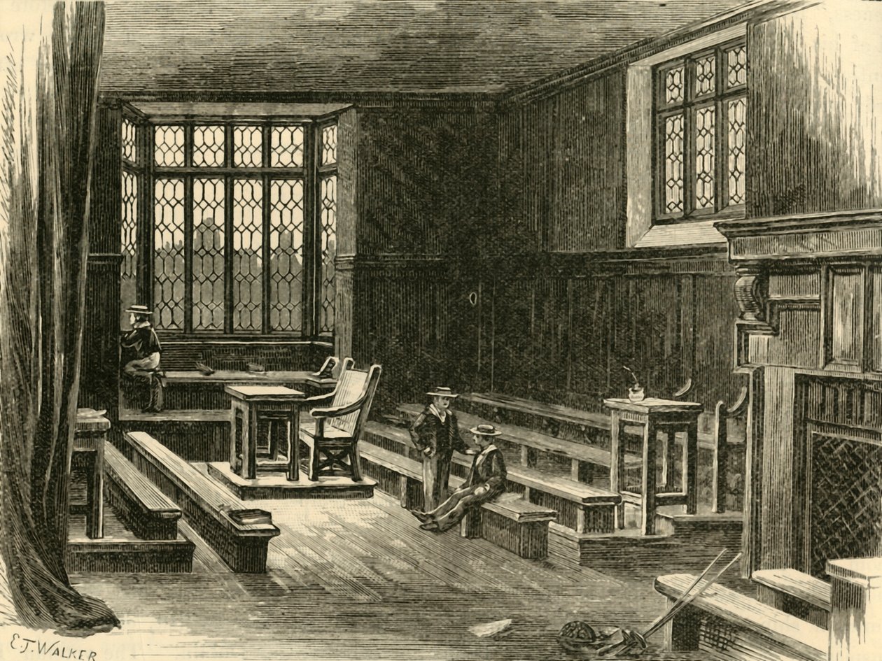 Innenraum des alten Klassenzimmers, 1898 von Unbekannt