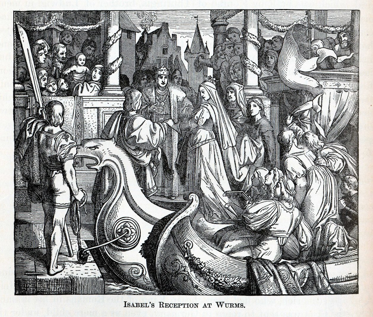 Isabels Empfang in Worms, 1882 von Unbekannt