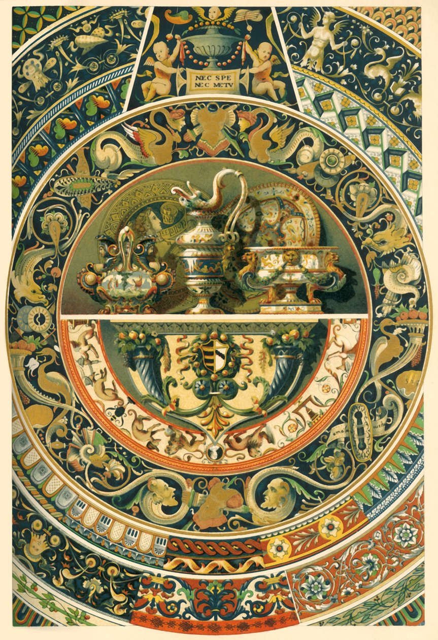 Italienische Renaissance bemalte Keramik, 1898 von Unbekannt