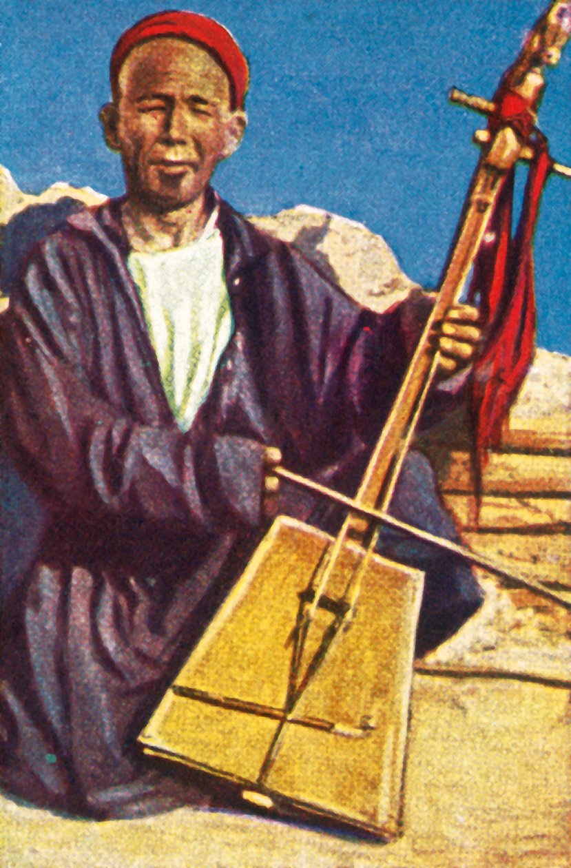 Wandernder Musiker, Mongolei, ca. 1928 von Unbekannt