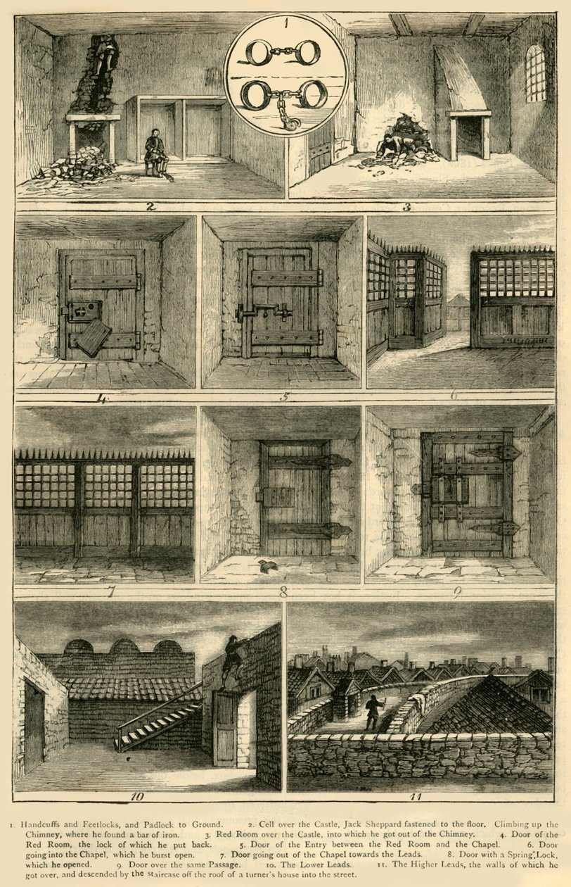 Jack Sheppards Fluchten, ca. 1872 von Unbekannt