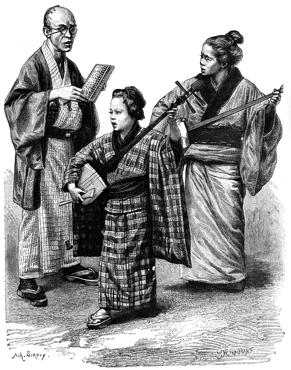 Japanische Musiker und ein Händler von Unbekannt