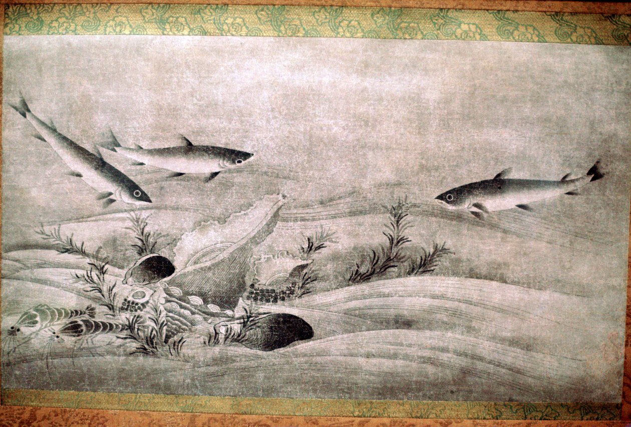 Japanisches Gemälde von Fischen von Unbekannt
