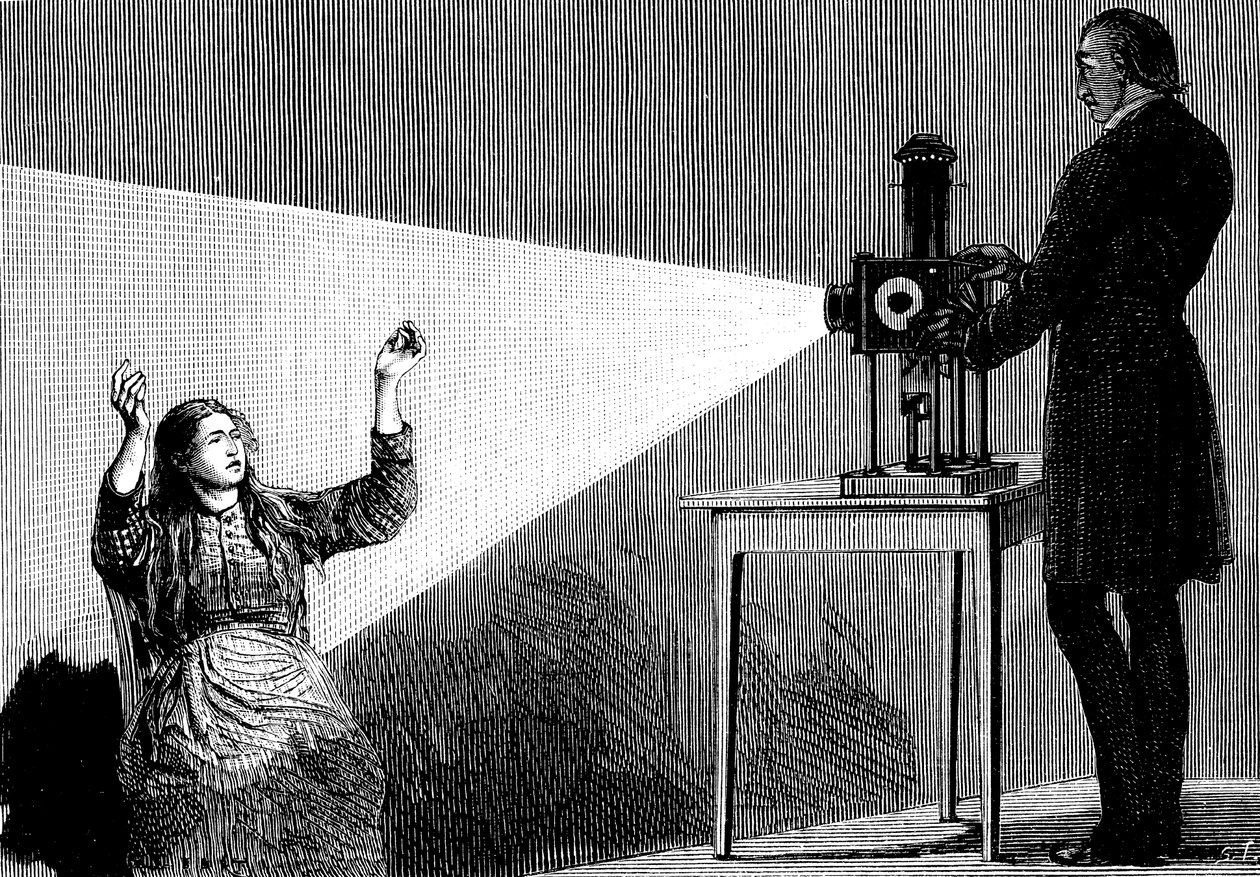 Jean Martin Charcot demonstriert Hypnose, 1879 von Unbekannt
