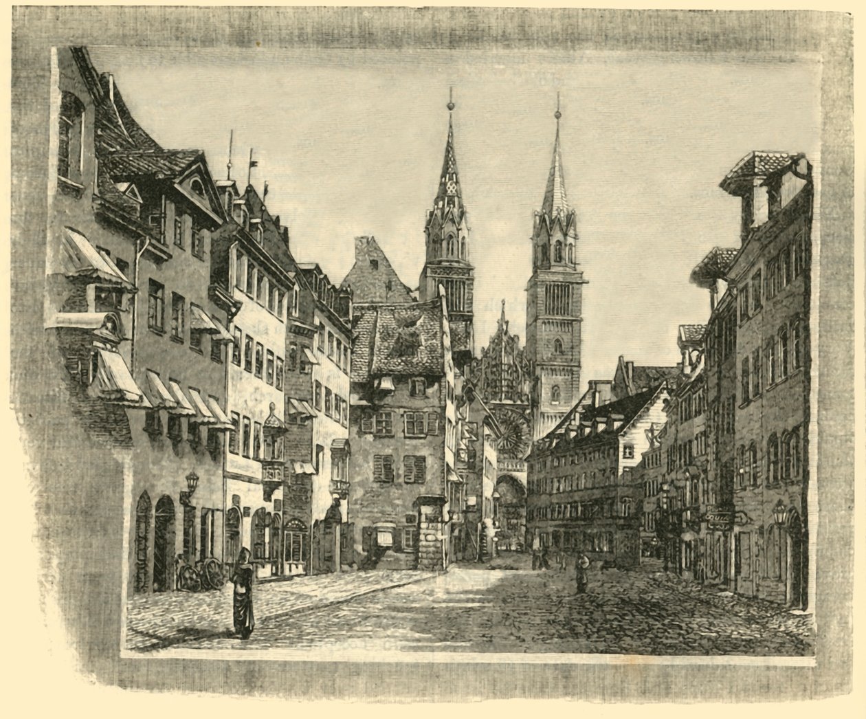 Karolinenstraße und Kirche St. Lorenz, Nürnberg von Unbekannt