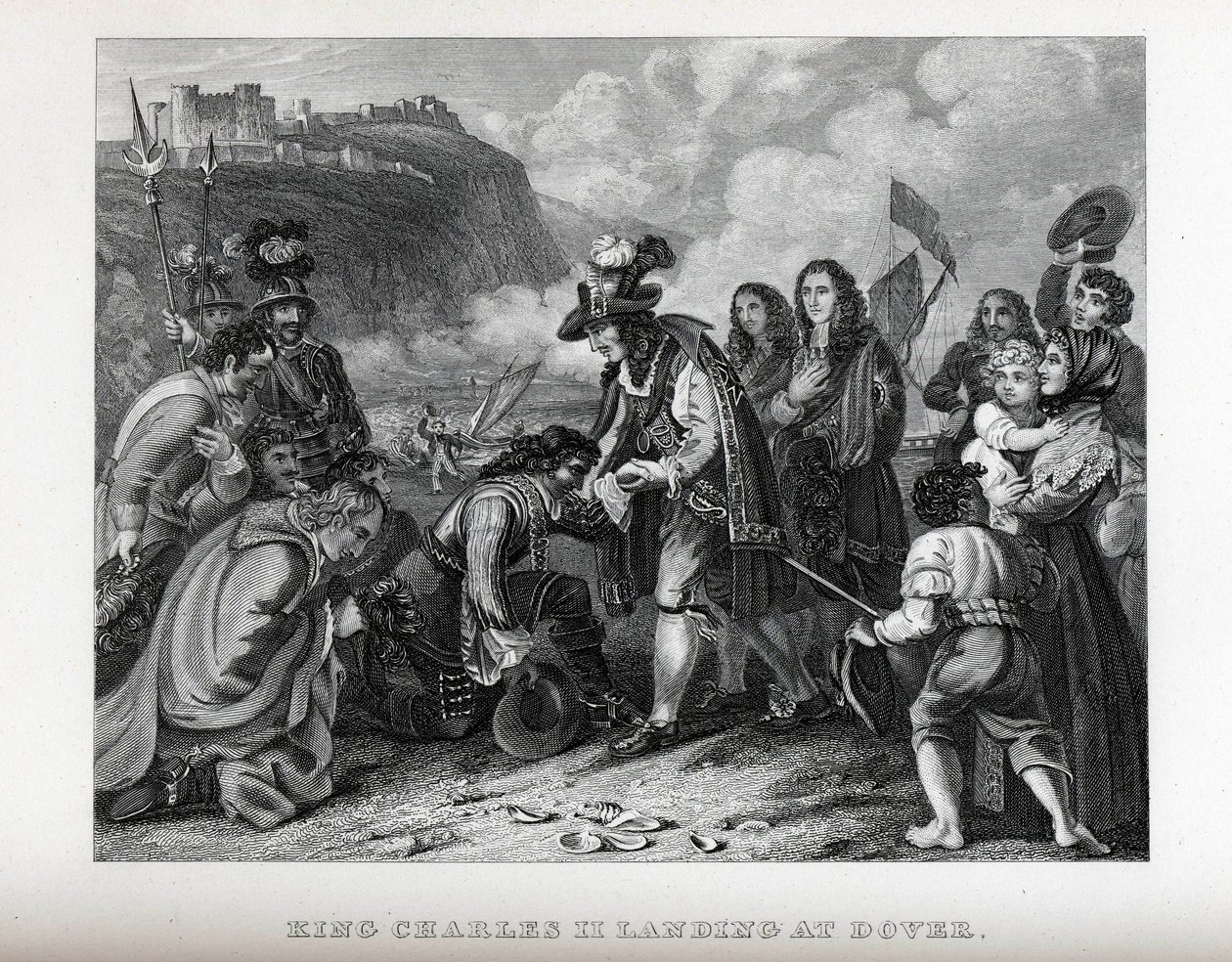 König Karl II. landet in Dover, 1882 von Unbekannt