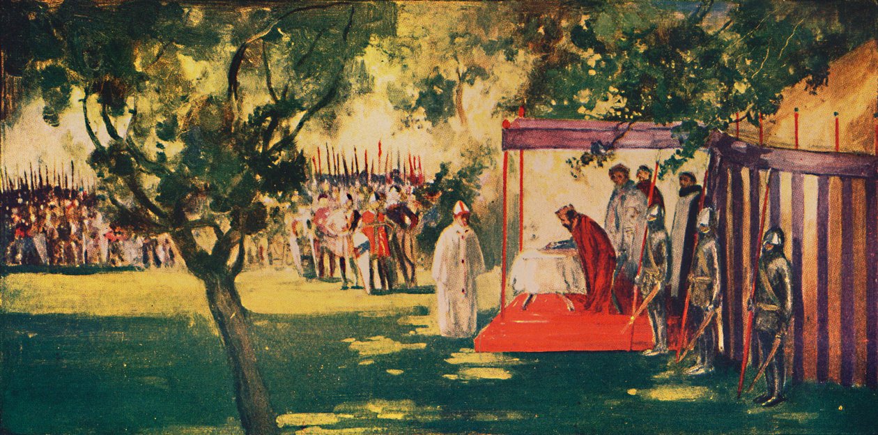 König Johann unterzeichnet die Magna Carta in Runnydale, 1912 von Unbekannt