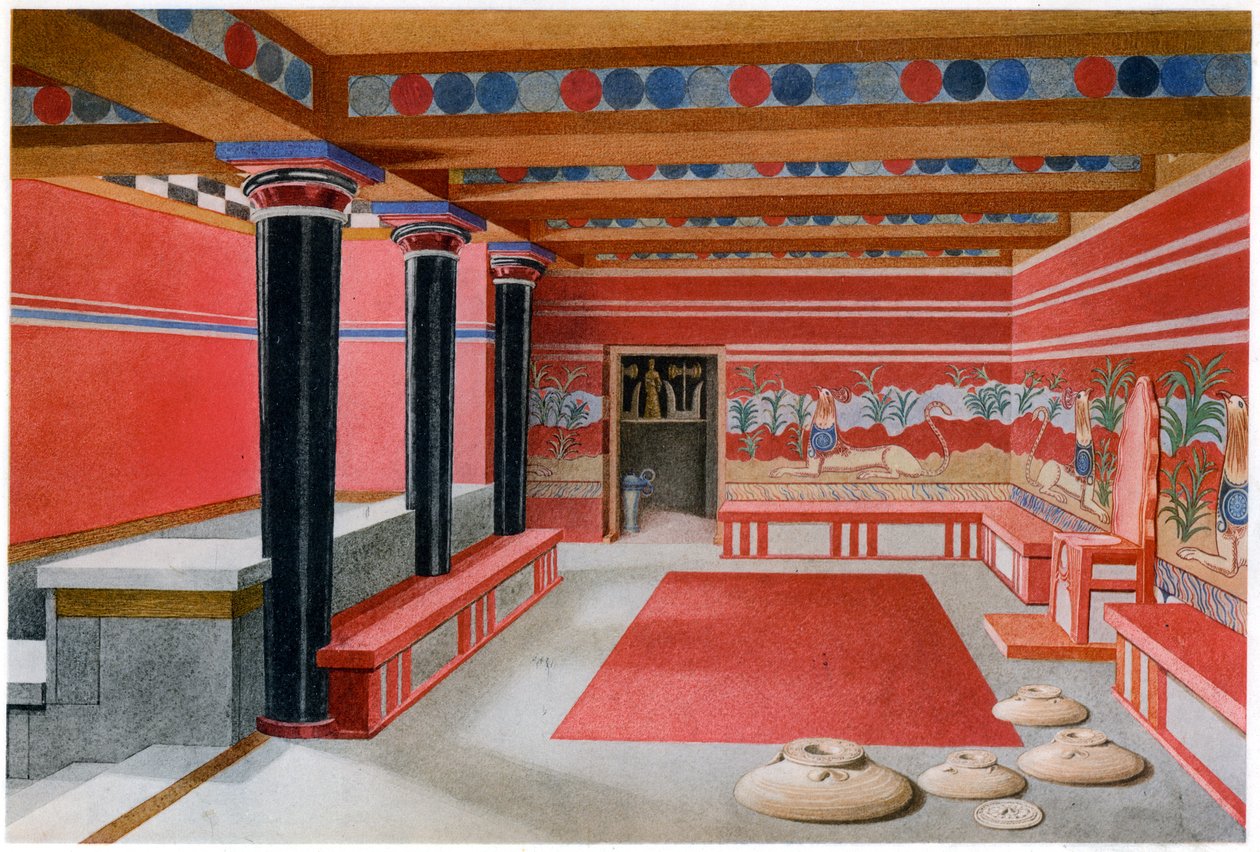 Thronsaal von König Minos, Knossos, Kreta von Unbekannt