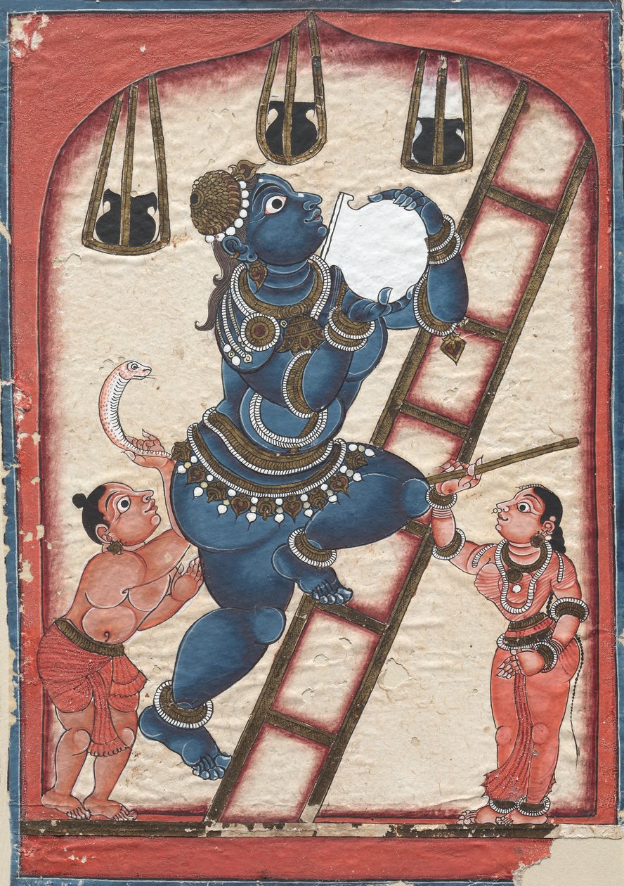 Krishna stiehlt Quark, späte 1700er von Unbekannt