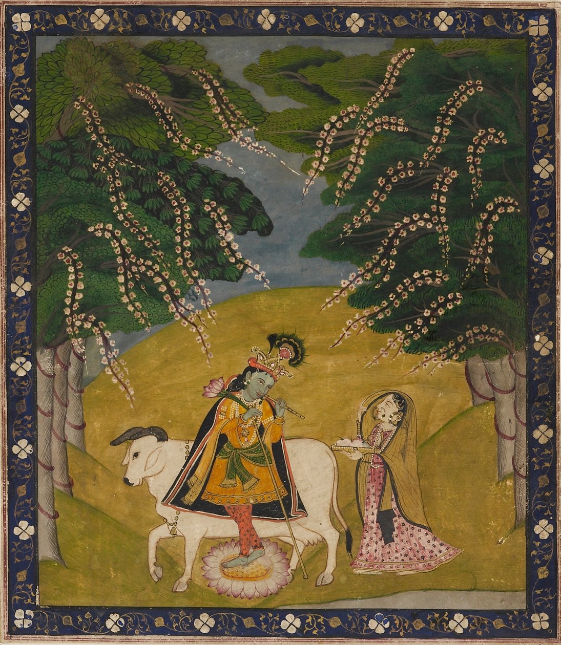 Krishna werden Kuchen angeboten, 19.-20. Jahrhundert von Unbekannt