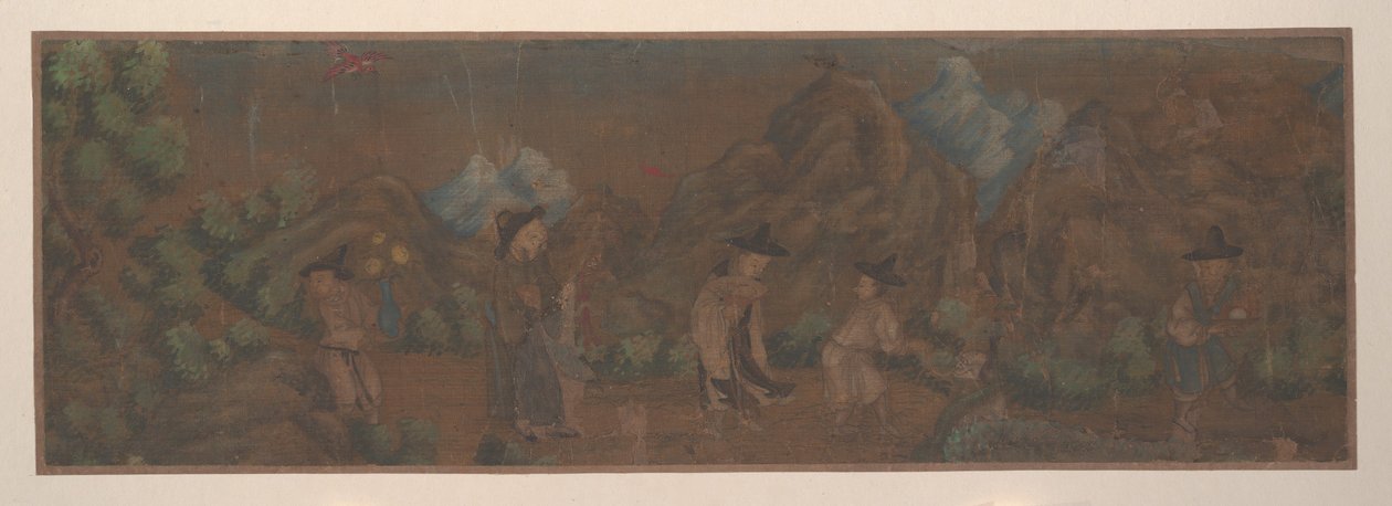 Landschaftsmalerei einer Figur in Waldlandschaft von Unbekannt
