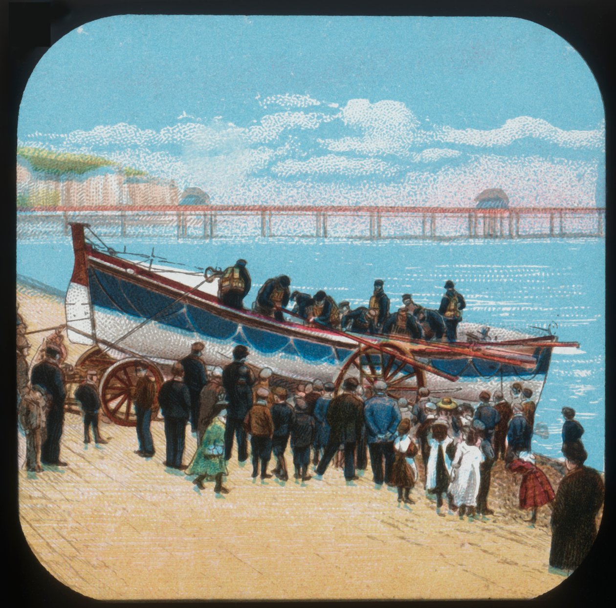Das Starten des Rettungsbootes, ca. 1900 von Unbekannt