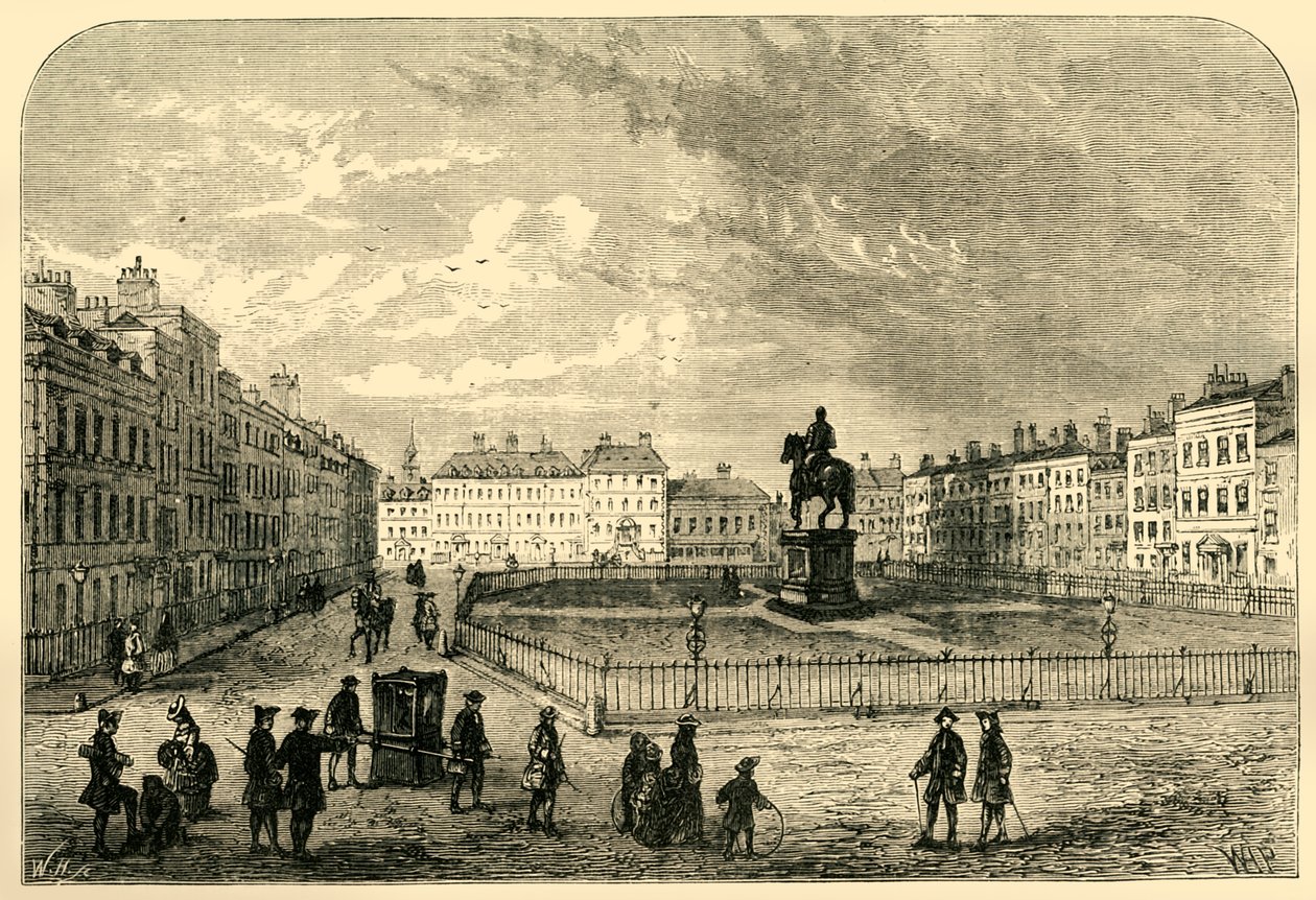 Leicester Square, um 1750, 1881 von Unbekannt