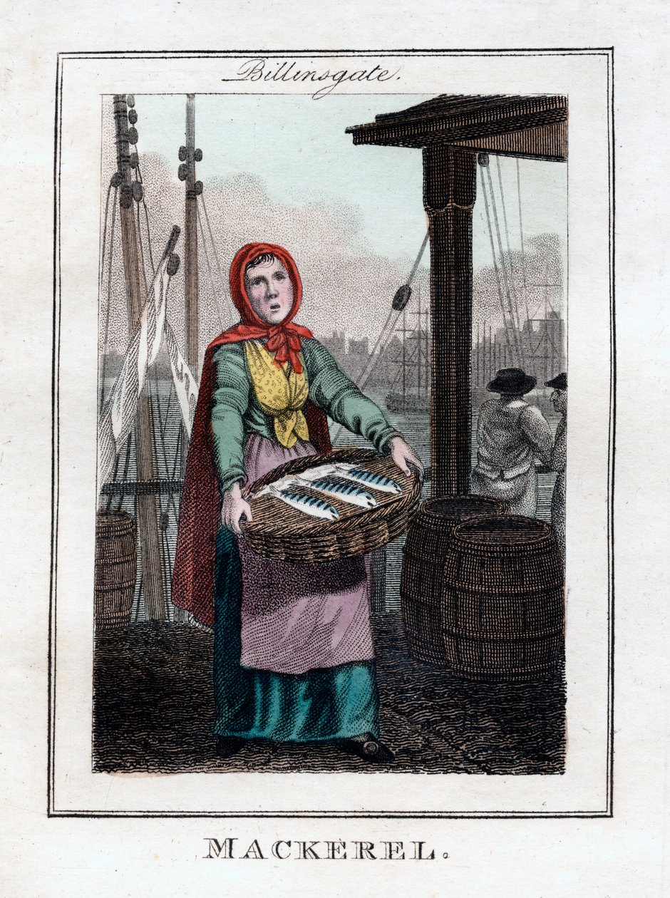 Makrele, Billingsgate, London, 1805 von Unbekannt