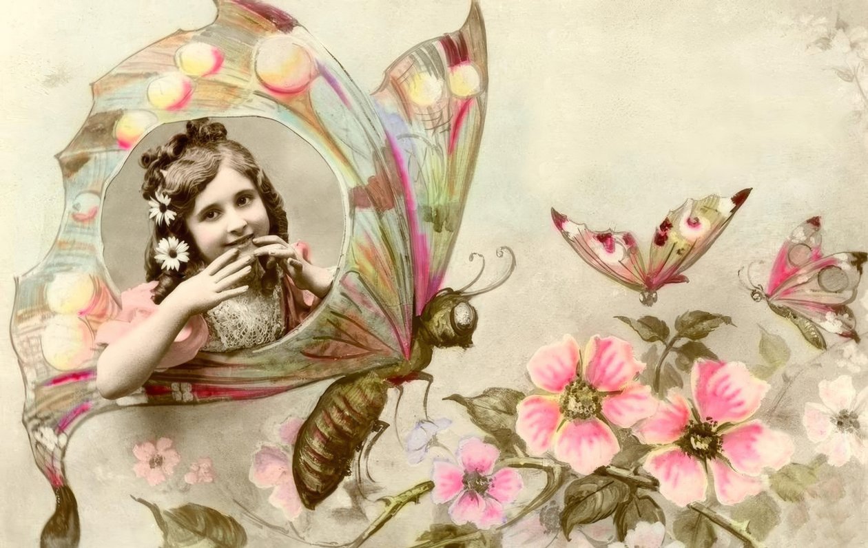 Mädchen im Schmetterling von Unbekannt