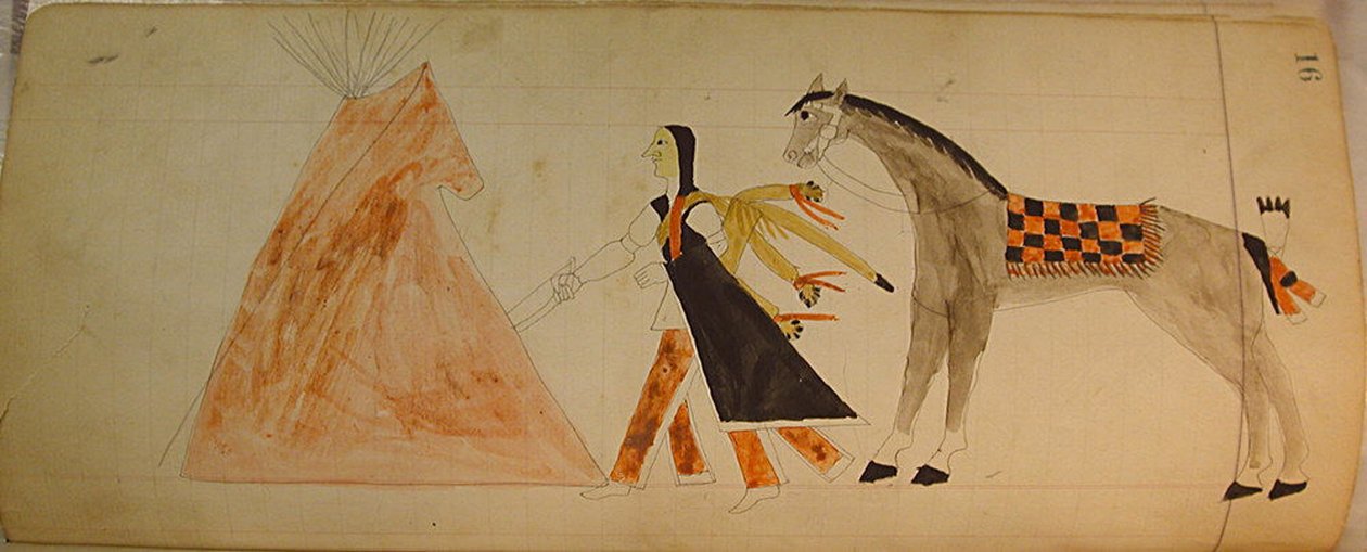 Maffet Ledger: Indianer und Pferd von Unbekannt