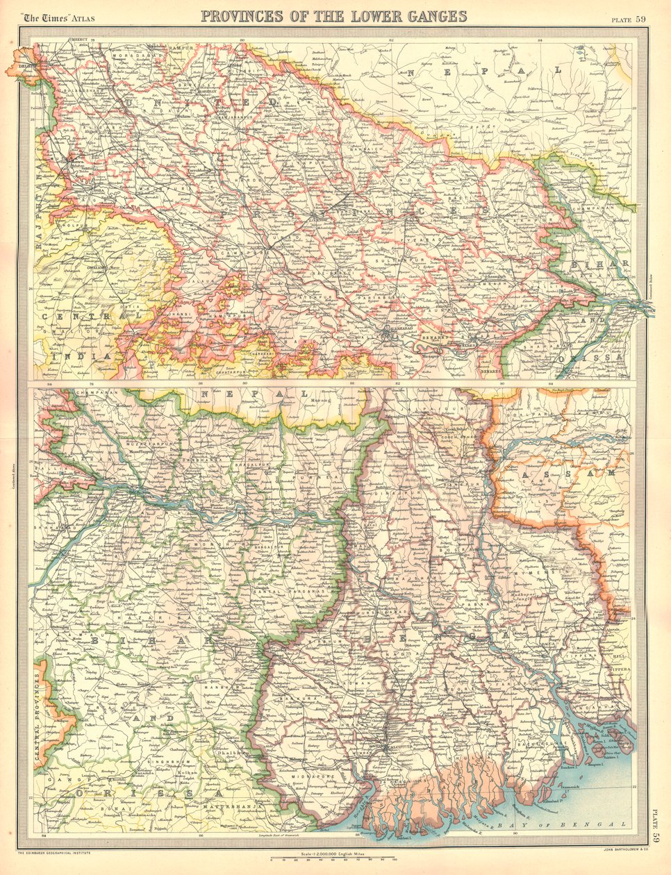 Karte der Provinzen des unteren Ganges von Unbekannt