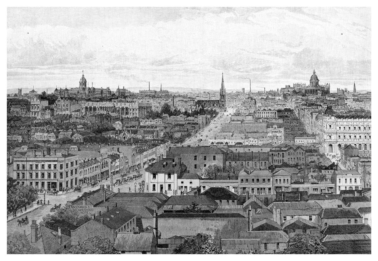 Melbourne Blick nach Osten, Victoria, Australien, 1886 von Unbekannt