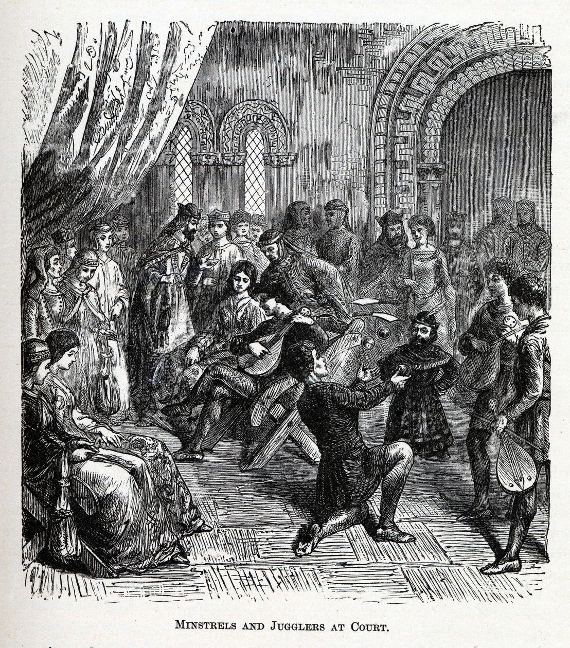 Minnesänger und Gaukler am Hof, 1882 von Unbekannt