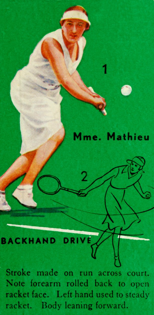 Mme. Mathieu - Rückhand Drive, um 1935 von Unbekannt
