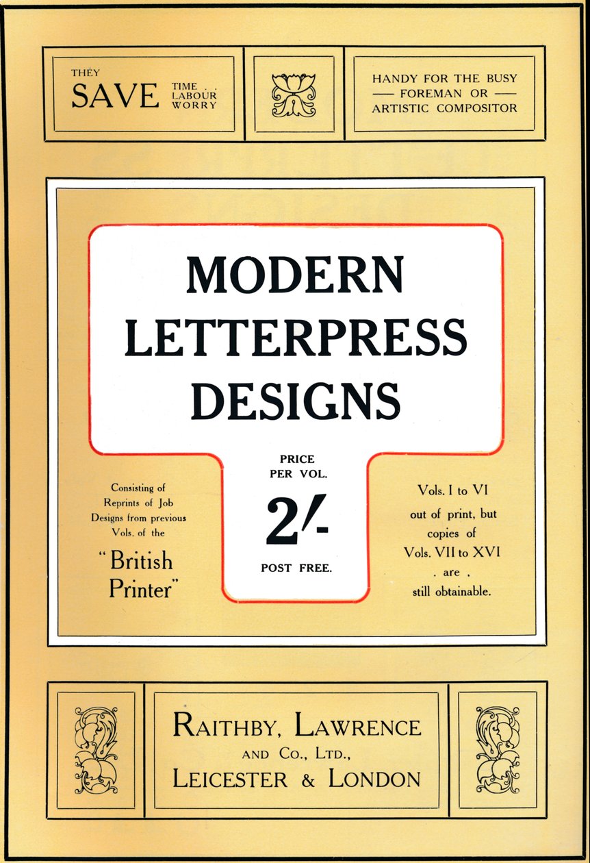 Moderne Buchdruckdesigns - Preisdesign, 1909 von Unbekannt