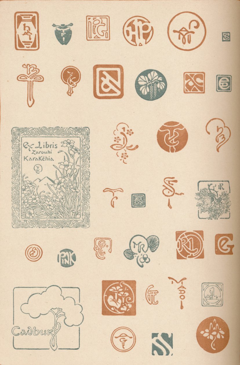 Monogramme und Zeichen, ca. 1890, 1905 von Unbekannt