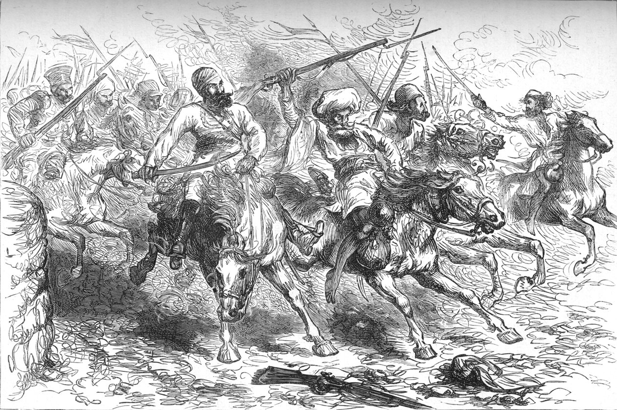 Meuterer rücken auf Delhi vor, ca. 1880 von Unbekannt