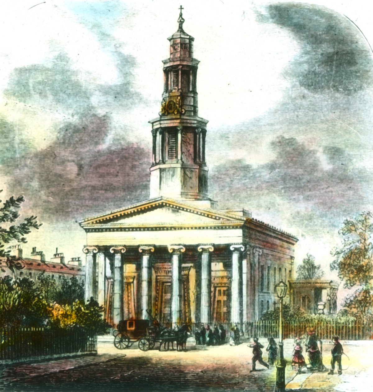 Neue St. Pancras Kirche, 19. Jahrhundert von Unbekannt