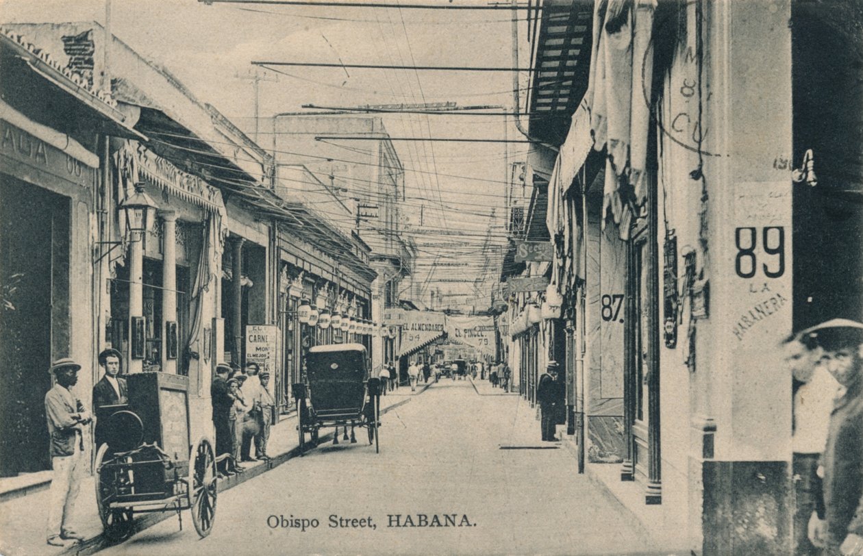 Obispo-Straße, Havanna, um 1910 von Unbekannt