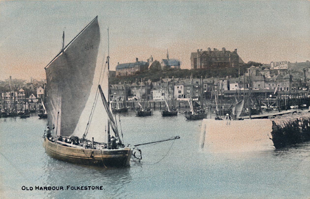Alter Hafen. Folkestone, Ende 19. - Anfang 20. Jahrhundert von Unbekannt