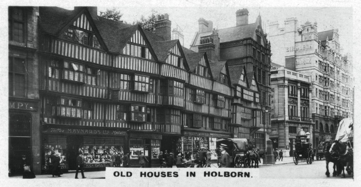 Alte Häuser in Holborn, London von Unbekannt