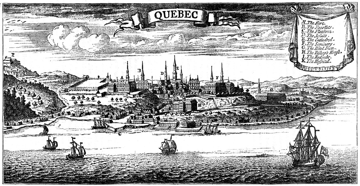 Alte Ansicht von Quebec, 1730 von Unbekannt
