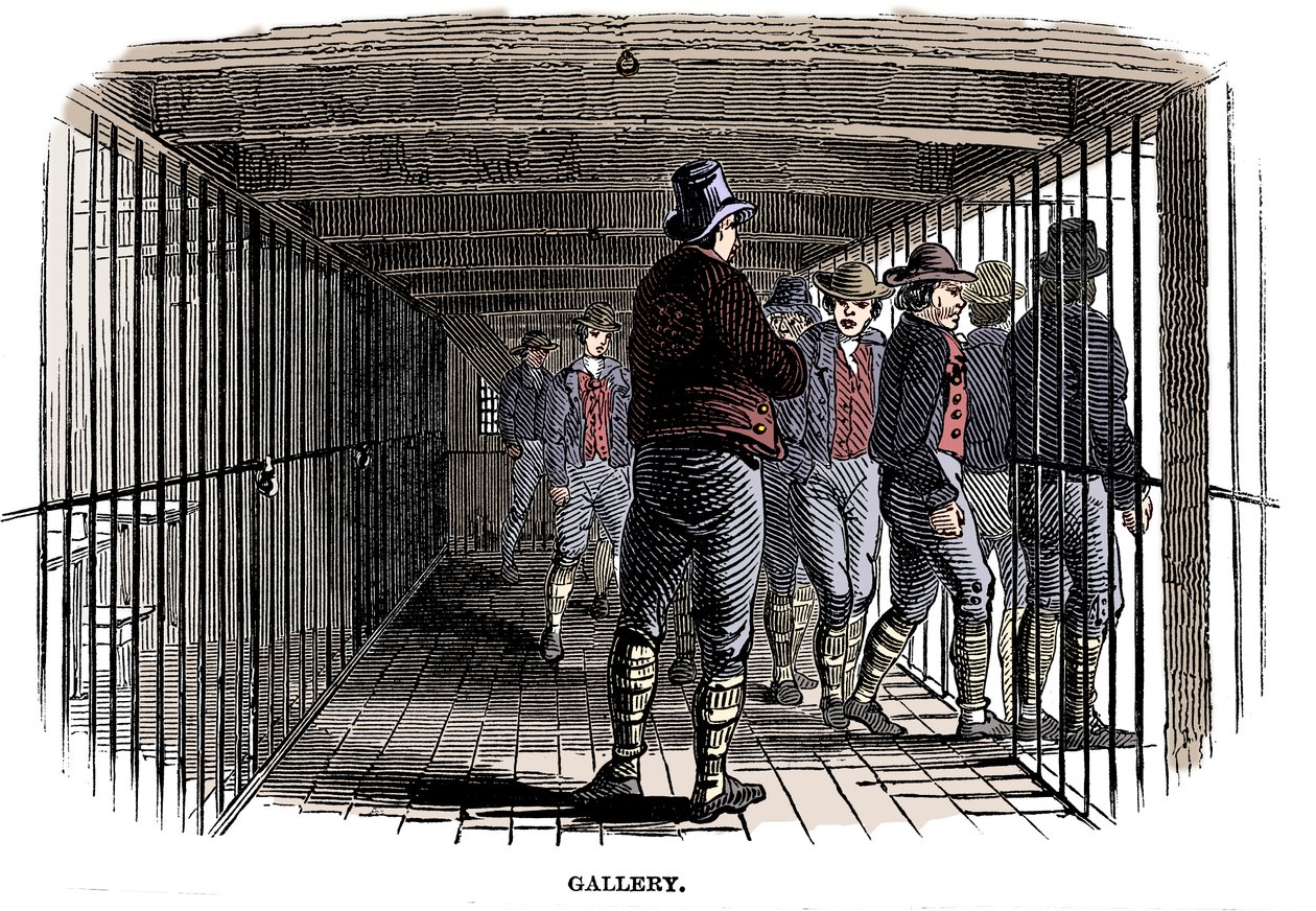 An Bord eines Gefängnisschiffs, 1848 von Unbekannt