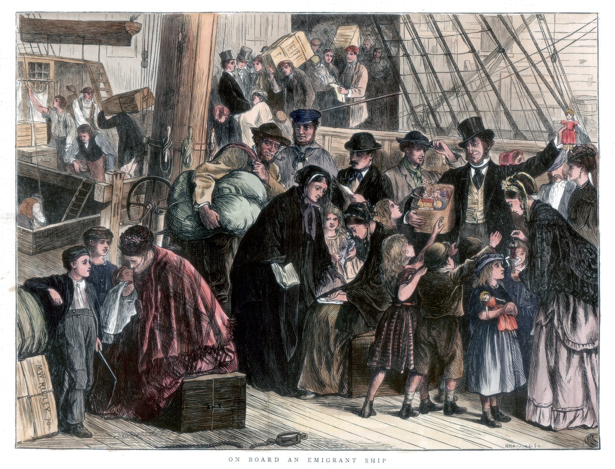 An Bord des Auswandererschiffs von Unbekannt